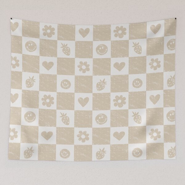 Item preview, Smileys, love and Daisies in Beige designed and sold by Studio Valko.