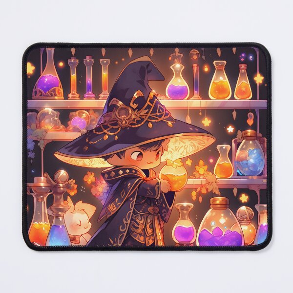 Item preview, Magical anime chibi making potions art designed and sold by TheArtistOf2022.