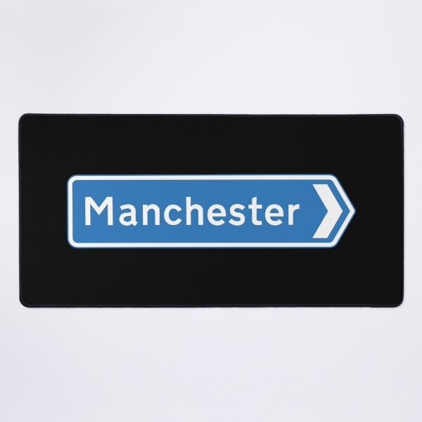 Item preview, Manchester Bound - Blue Motorway Sign designed and sold by WilliamsonMedia.