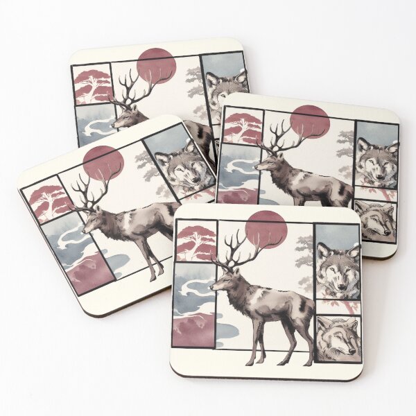 Item preview, Rectangular Animal Ukiyoe: Exquisite Watercolour Art Collection designed and sold by Doddlaix.