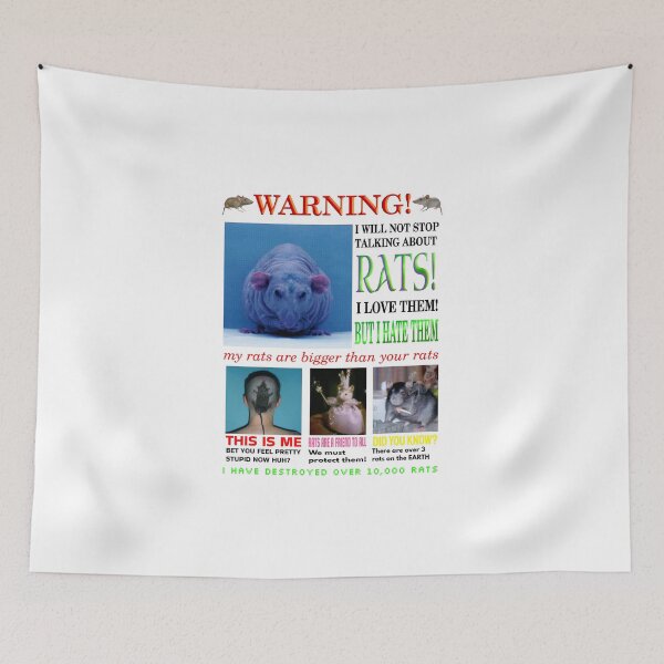 Item preview, WARNING! I WILL NOT STOP TALKING ABOUT RATS! (Alt text) designed and sold by SunnyCorp.