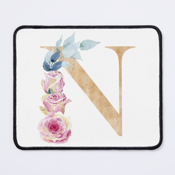 Item preview, Watercolor floral letter N with roses. Personalized Monogram. designed and sold by tapilipa.
