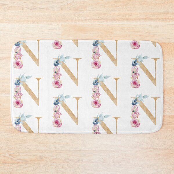 Item preview, Watercolor floral letter N with roses. Personalized Monogram. designed and sold by tapilipa.