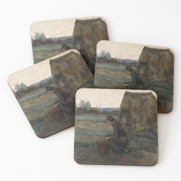 Item preview, Vincent Van Gogh -Peasant Woman Kneeling before a Hut designed and sold by tomorrowsart.