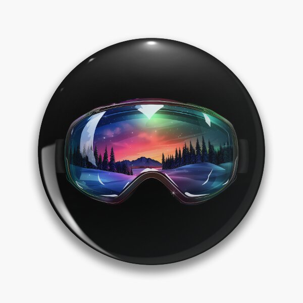 Item preview, Ski Goggles/Sledding Goggles Colorful Northern Lights Winter Mountain Reflection designed and sold by meganohm.