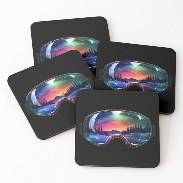Item preview, Ski Goggles/Sledding Goggles Colorful Northern Lights Winter Mountain Reflection designed and sold by meganohm.