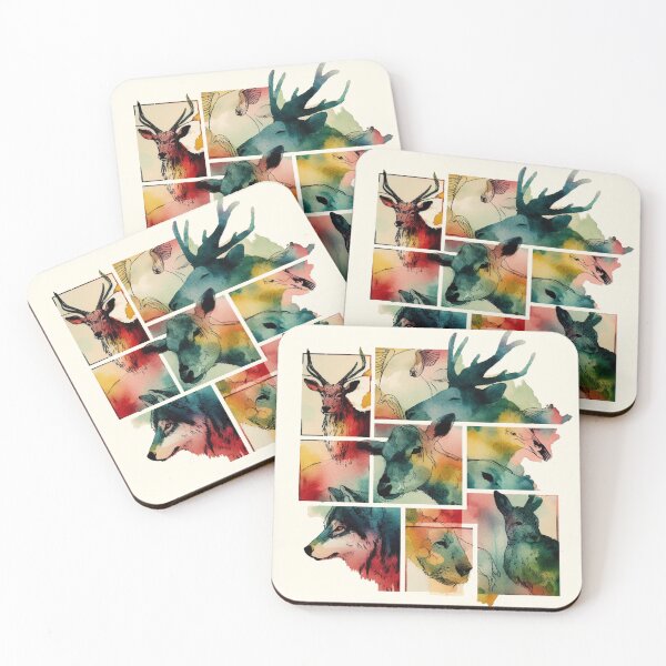 Item preview, Ukiyoe Wonders: Rectangular Animal Art in Watercolour Splendor designed and sold by Doddlaix.