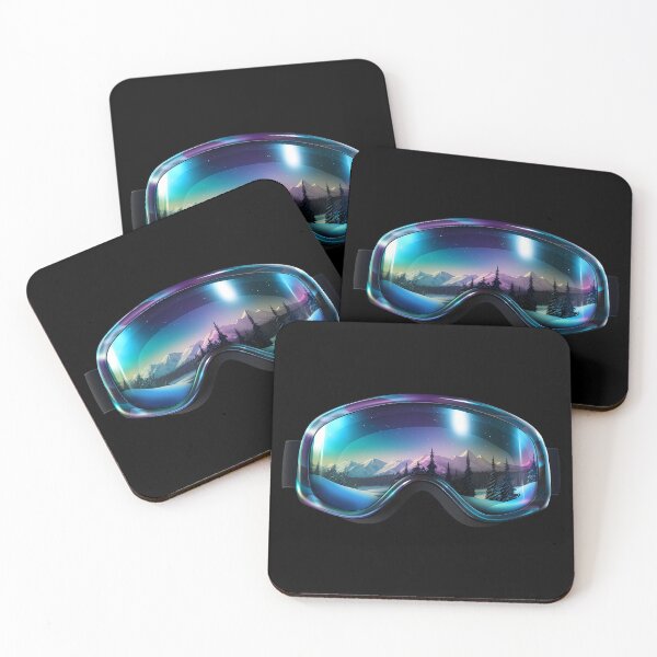 Item preview, Ski Goggles/Sledding Goggles Colorful Northern Lights Winter Mountain Reflection designed and sold by meganohm.