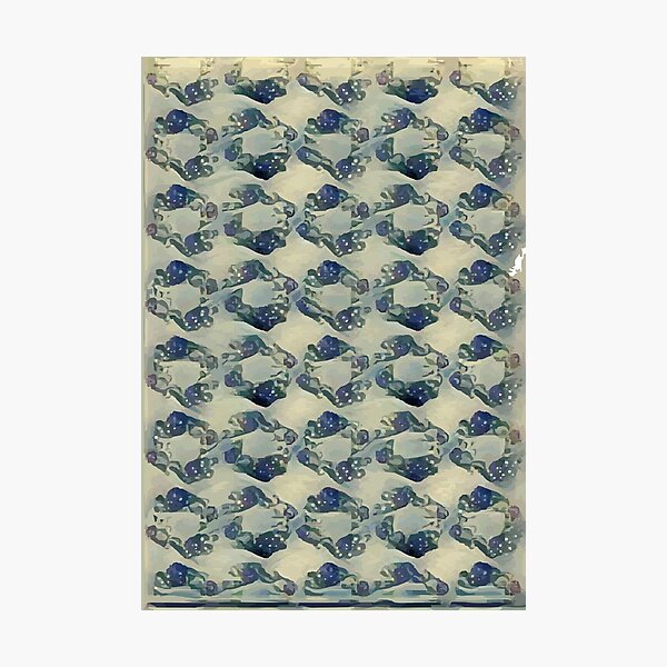 Item preview, Abstract blue floral vintage pattern designed and sold by darfeuille.