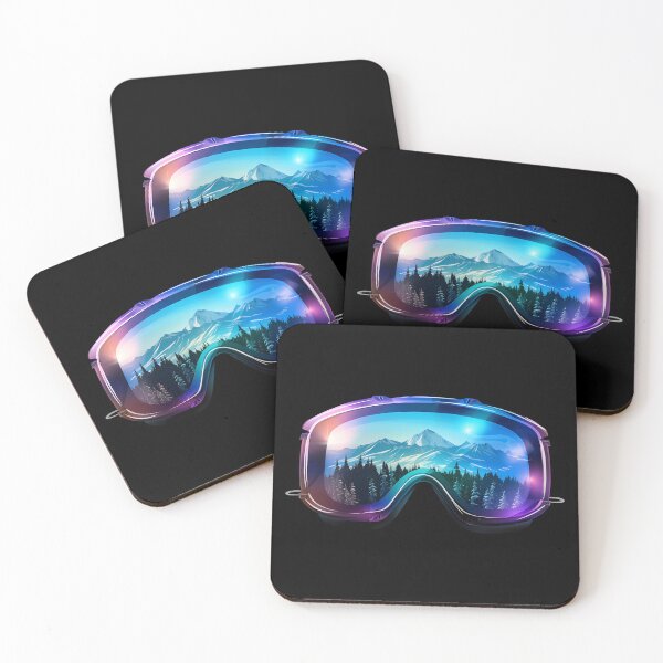 Item preview, Purple Ski Goggles/Sledding Goggles Colorful Northern Lights Winter Mountain Reflection designed and sold by meganohm.