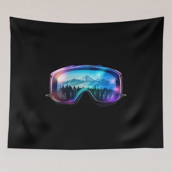 Item preview, Purple Ski Goggles/Sledding Goggles Colorful Northern Lights Winter Mountain Reflection designed and sold by meganohm.