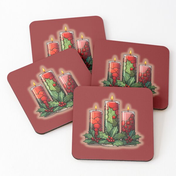 Item preview, Red Candles for Christmas designed and sold by stainedglass101.