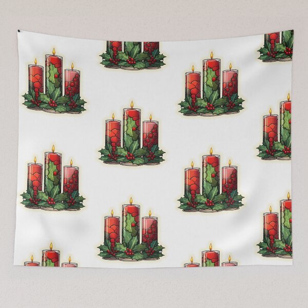 Item preview, Red Candles for Christmas designed and sold by stainedglass101.