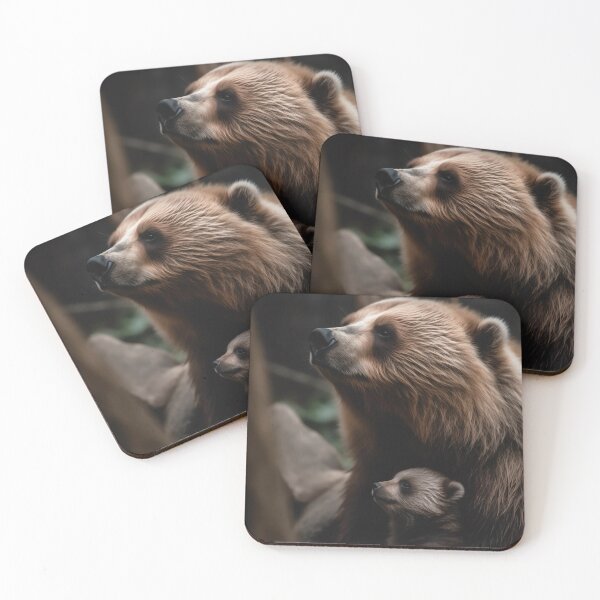 Item preview, In the Embrace of a Grizzly: A Tender Moment Between Mama Bear and Cub designed and sold by EmeraldeaArt.
