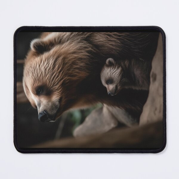 Item preview, In the Embrace of a Grizzly: A Tender Moment Between Mama Bear and Cub designed and sold by EmeraldeaArt.