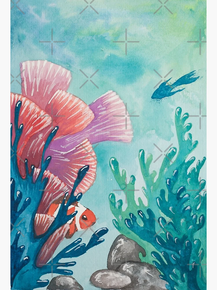 Coral reef watercolor painting Poster for Sale by RedFinchDesigns