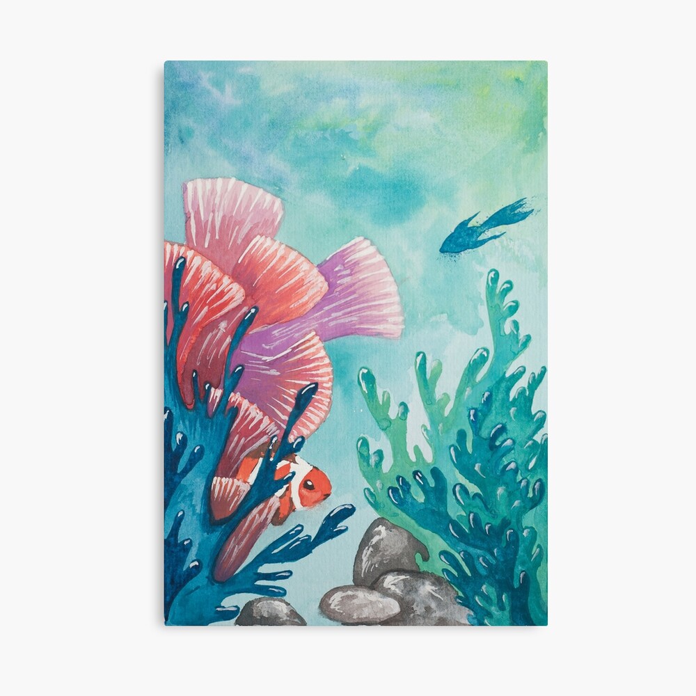 Coral reef watercolor painting Art Board Print for Sale by RedFinchDesigns