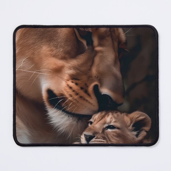 Item preview, A Mother's Love in the Wild: The Majesty of a Lioness and Her Cub designed and sold by EmeraldeaArt.
