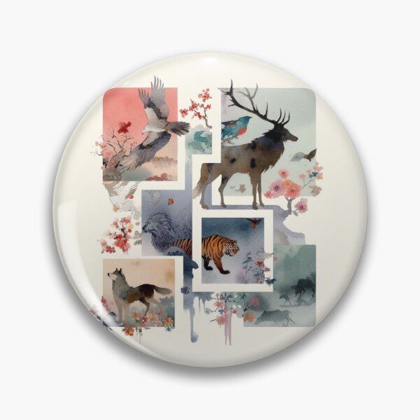 Item preview, Enchanting Rectangular Animals: Ukiyoe Watercolour Marvel designed and sold by Doddlaix.