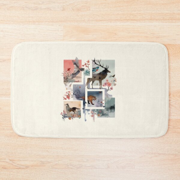 Item preview, Enchanting Rectangular Animals: Ukiyoe Watercolour Marvel designed and sold by Doddlaix.