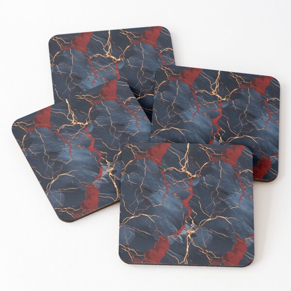 Item preview, Blue, Red and Gold Seamless Repeating Marble Pattern designed and sold by PeteRascal.