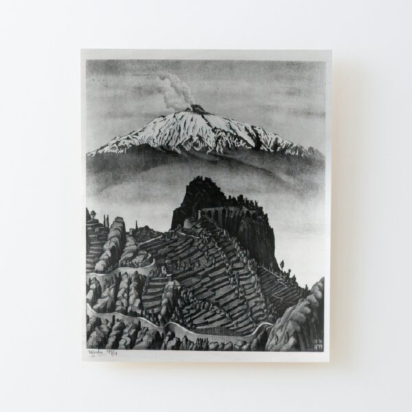 Castel Mola and Mount Etna, Sicily (December 1932) - 1932  By MC Escher Wood Mounted Print