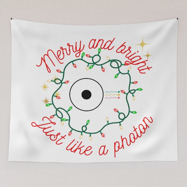 Item preview, Merry and bright, just like a photon, Physics christmas designed and sold by NoetherSym.