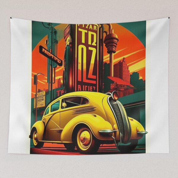 Item preview, Metropolis City Futuristic Car Gas Station Light Games Film Green Black Red Yellow designed and sold by G-M-Designs.