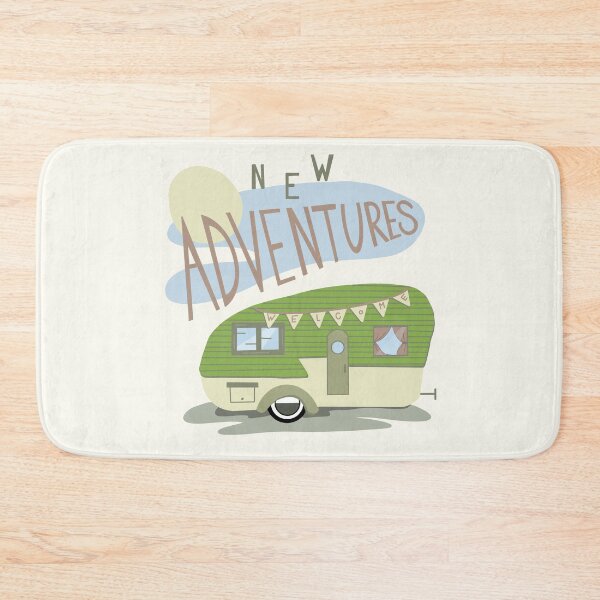 Item preview, New Adventures Welcome Vintage Camper Canned Ham designed and sold by Holly Schindler.