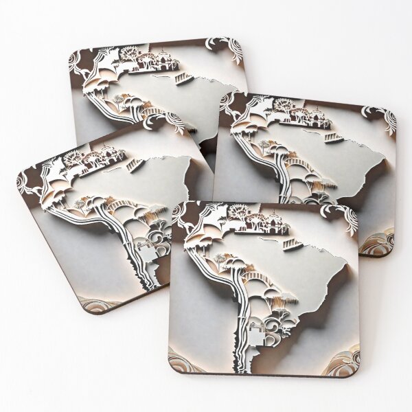 Item preview, Papercut de América del Sur blanco designed and sold by coolsima.