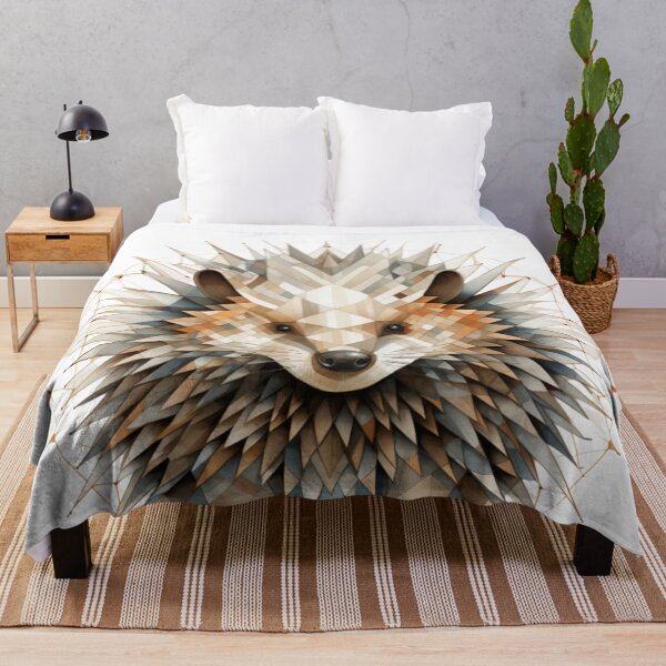 Item preview, geometric porcupine designed and sold by Bubble-Yum.
