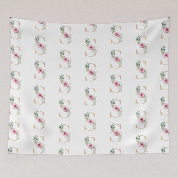 Item preview, Watercolor floral letter S designed and sold by tapilipa.