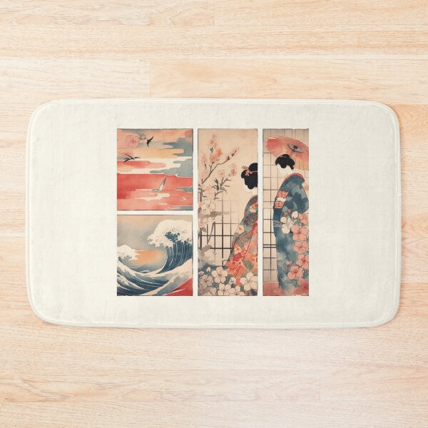 Item preview, Japanese Serenity: Ukiyoe-Inspired Rectangular Watercolour Elegance designed and sold by Doddlaix.