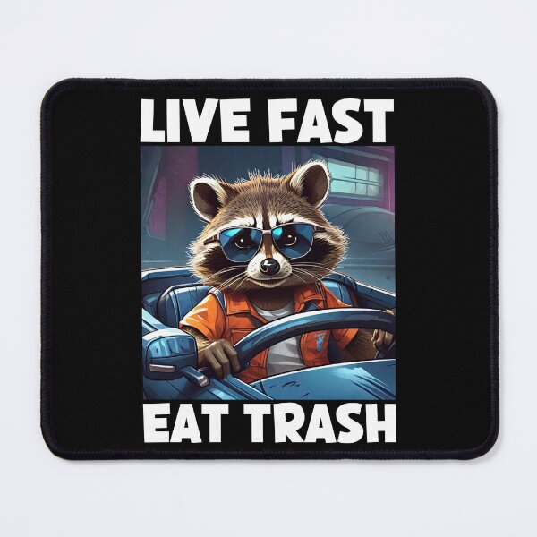 Item preview, Live Fast Eat Trash, Eat Trash Do Crime, Funny Raccoon designed and sold by Porcupine Tees ⭐⭐⭐⭐⭐.
