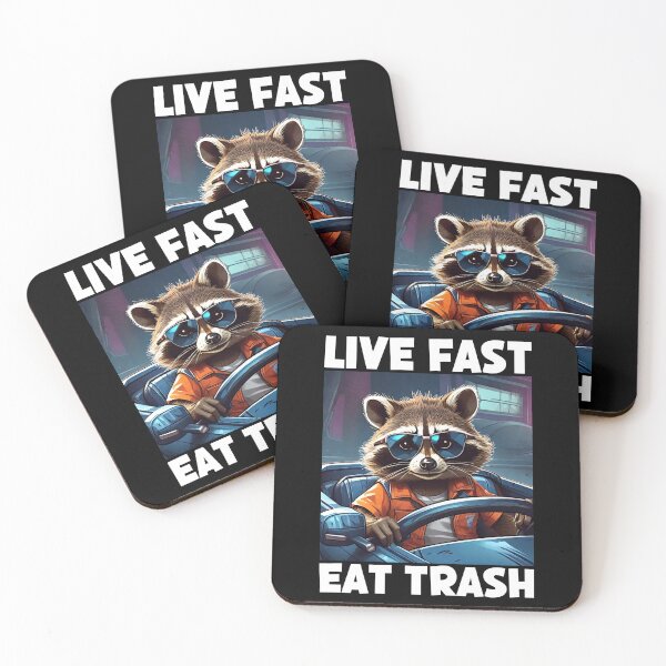 Item preview, Live Fast Eat Trash, Eat Trash Do Crime, Funny Raccoon designed and sold by Porcupine Tees ⭐⭐⭐⭐⭐.
