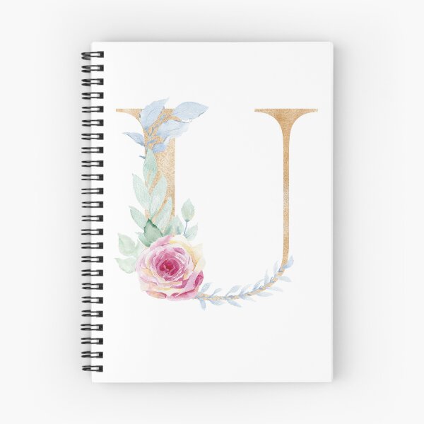 Item preview, Watercolor floral letter U with roses. Personalized Monogram. designed and sold by tapilipa.