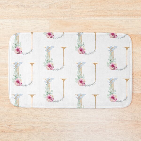 Item preview, Watercolor floral letter U with roses. Personalized Monogram. designed and sold by tapilipa.