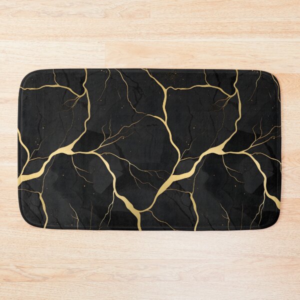 Item preview, Black and Gold Seamless Repeating Marble Tile Pattern designed and sold by PeteRascal.