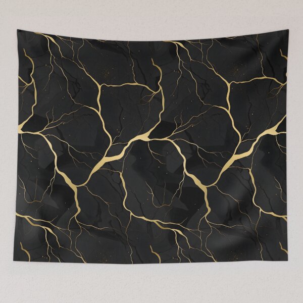 Item preview, Black and Gold Seamless Repeating Marble Tile Pattern designed and sold by PeteRascal.