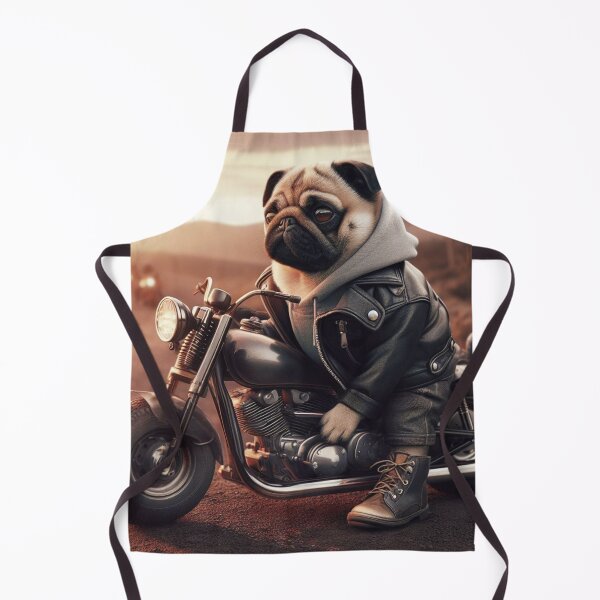 Item preview, Pug in Leather Jacket Riding a Motorcycle designed and sold by CanArtVision.