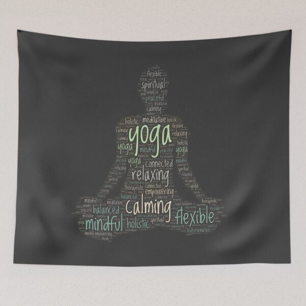 Item preview, Yoga Wordcloud for Darker Backgrounds designed and sold by WordsYouLove.