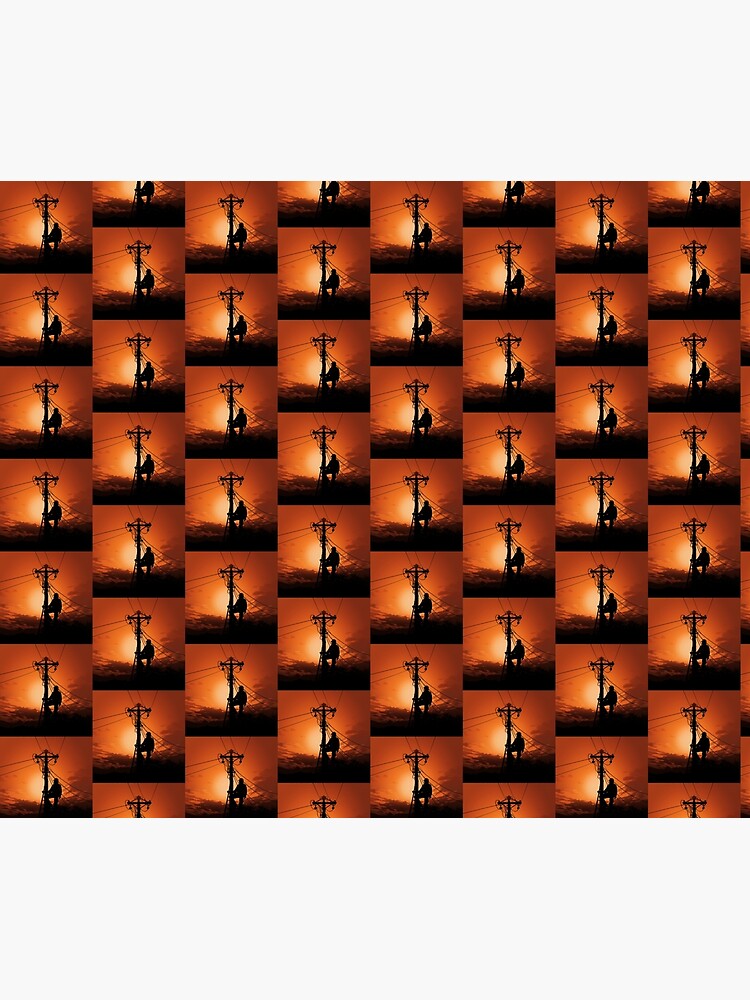 Thumbnail 2 of 2, Duvet Cover, Cool Lineman designed and sold by LineXpressions.