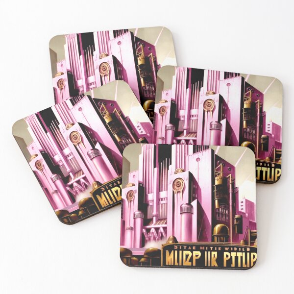 Artikelvorschau, Metropole City Futuristisch Gesicht Lichtspiele Film pink schwarz gelb gold beige entworfen und verkauft von G-M-Designs.