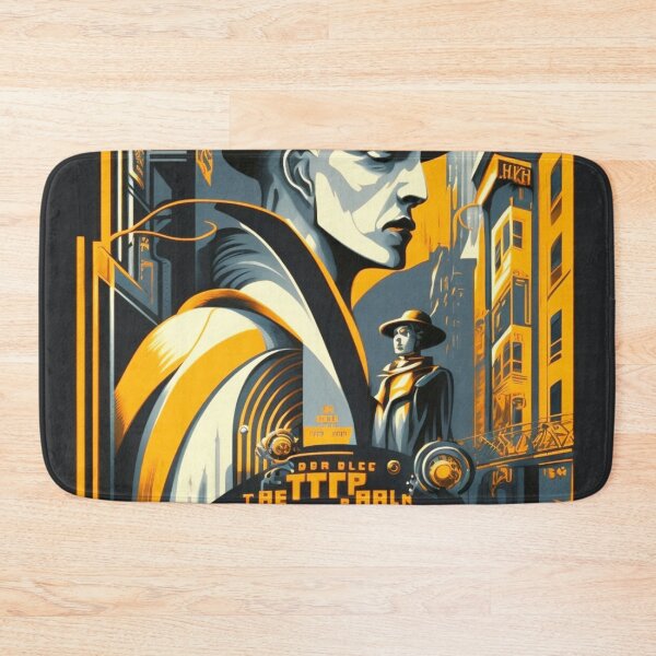 Item preview, Metropolis City Futuristic Face Light Games Film Black Yellow Gold Beige designed and sold by G-M-Designs.