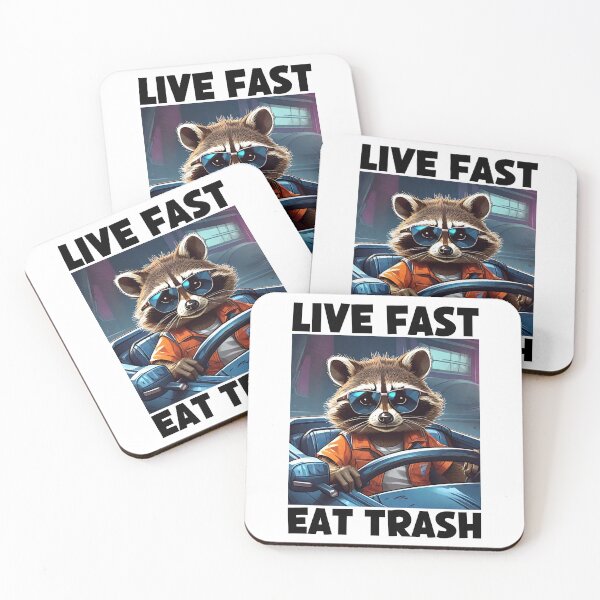 Item preview, Live Fast Eat Trash, Eat Trash Do Crime, Funny Raccoon designed and sold by Porcupine Tees ⭐⭐⭐⭐⭐.