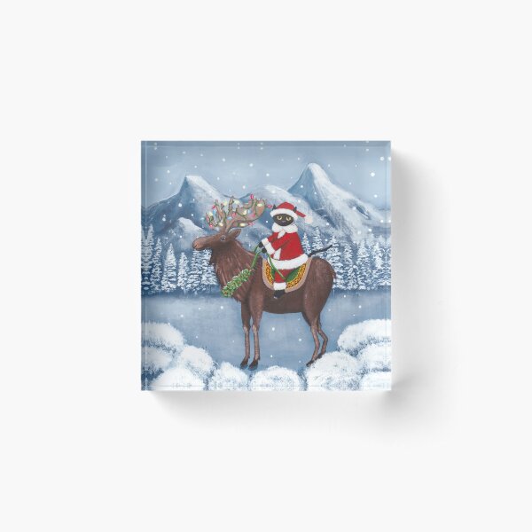 Item preview, Merry Christmas Cat and Moose  designed and sold by KilkennyCat Art.