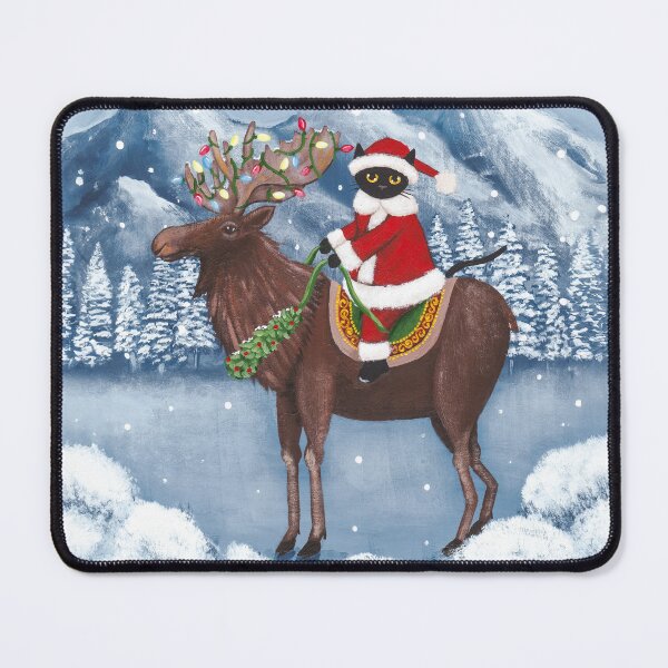 Item preview, Merry Christmas Cat and Moose  designed and sold by KilkennyCat Art.