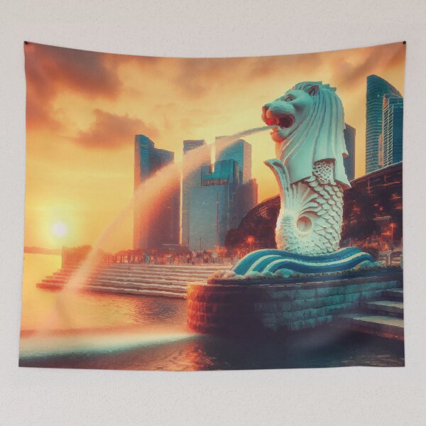 Item preview, Merlion Park, Singapore at Sunset designed and sold by badguyduh.
