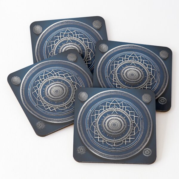 Item preview, Celestial Harmony Mandala Art on Blue Canva designed and sold by SpiritualManda.