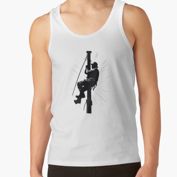 Cool Lineman Silhouette on Utility Poles Tank Top